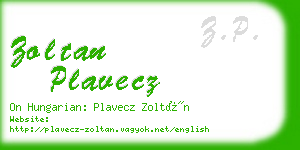 zoltan plavecz business card